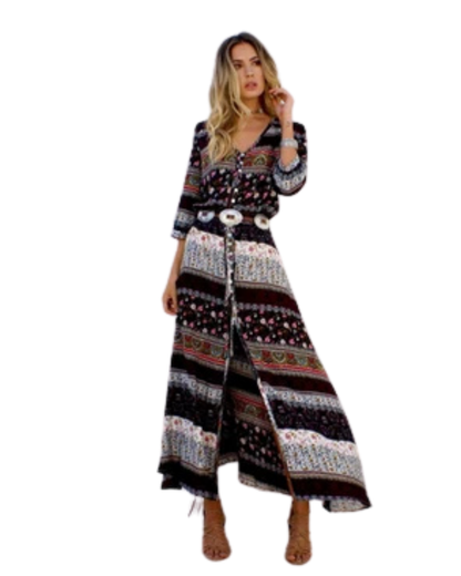 Robe Longue Bohème Chic – Élégance et Légèreté