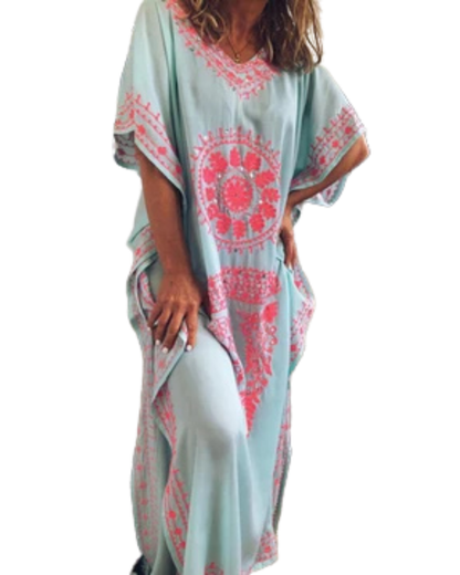 Robe Longue Bohème Brodée – Élégance et Confort au Quotidien