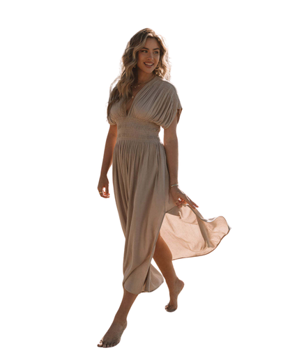 Robe Longue Décolleté V Silhouette Libérée