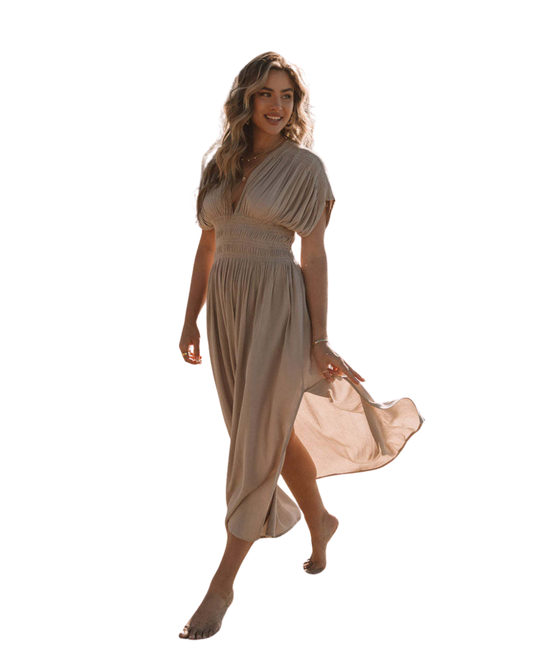 Robe Longue Décolleté V Silhouette Libérée