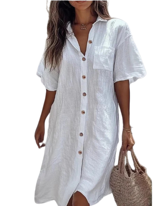 Robe-Chemise en Lin : Le Chic Minimaliste au Quotidien