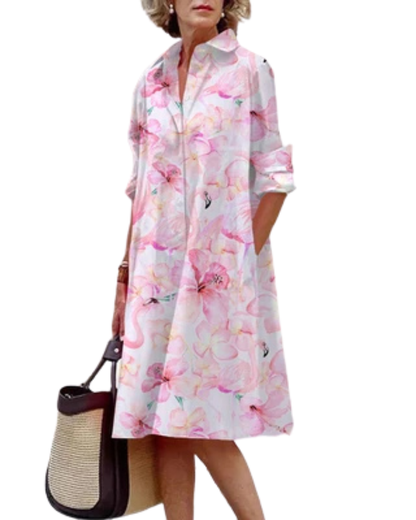 Robe-Chemise Midi Imprimée : L'Éclat Floral au Féminin