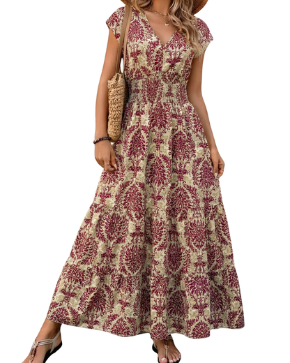 Robe Longue Bohème Chic à Volants – Coupe Fluide & Cintrée